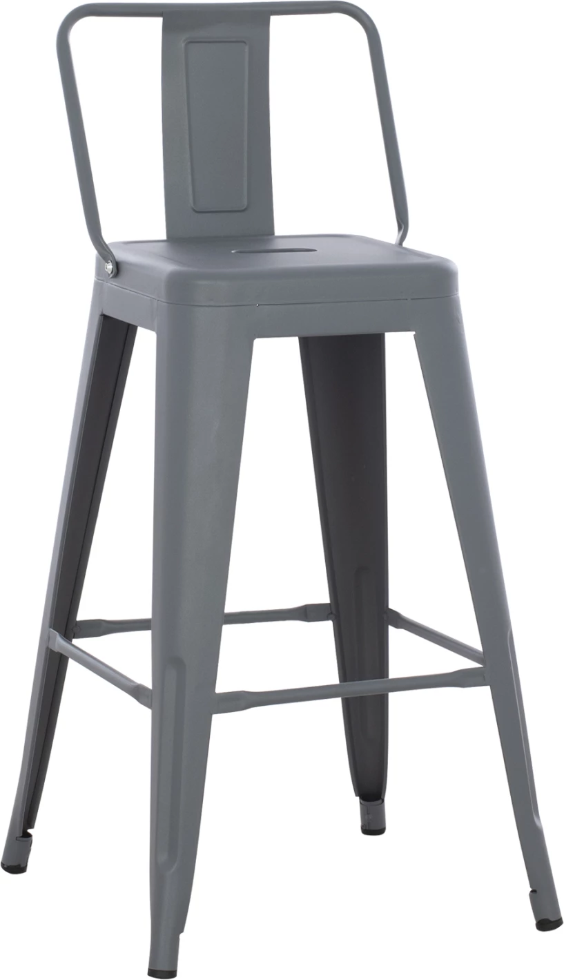 Karrige për bar Melita, lartësi mesatare, metalike, ngjyrë gri, FH8574.10, 42x42x98 cm