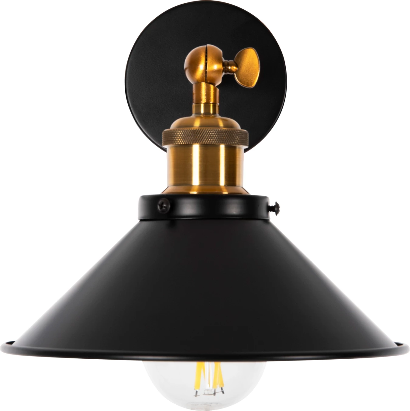 Llambë tavani/muri, metal, e zezë-ari, FH4121, Φ21x31H cm