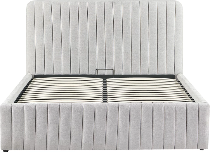 Krevat dopio Zilin, stof gri-bezhë, me hapësirë për depo, 160x200cm