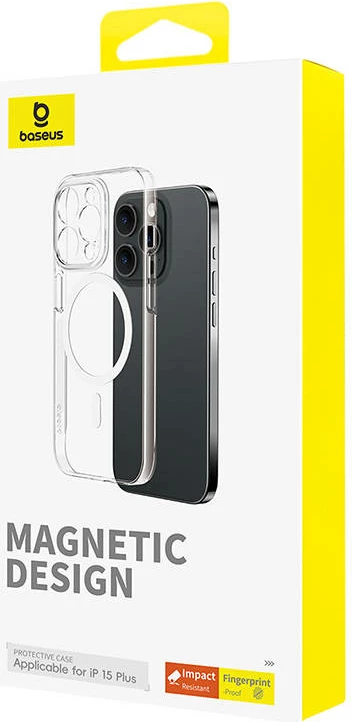 Mbështjellës magnetik për celular Baseus OS-Lucent Series për iPhone 15 Plus, transparent
