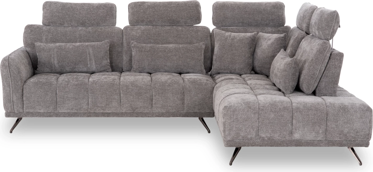 Këndare e djathtë pesësh, material gri, MYRON CD3318.01R, 290x110-225x110H