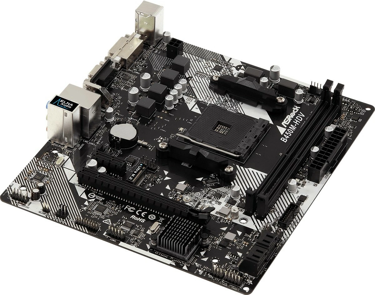 Pllakë amë ASRock B450M-HDV R4.0, Socket AM4, micro ATX, e zezë