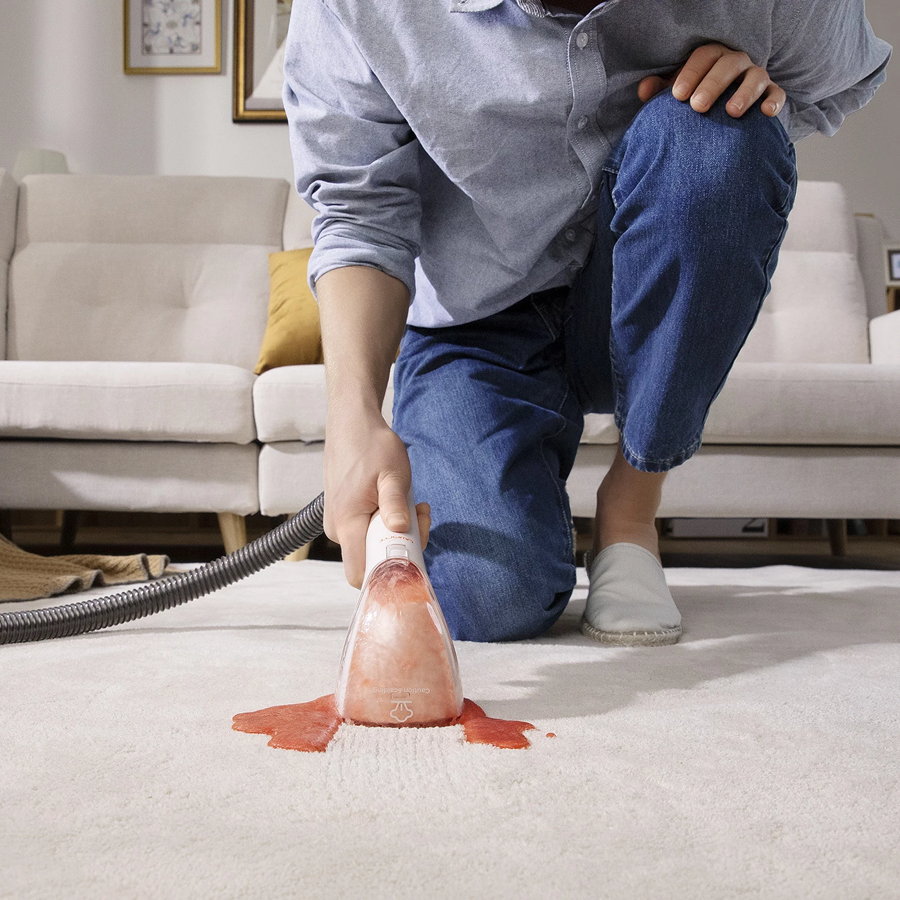 Fshesë me avull dhe korrent UWANT B200, 1900W, 12000Pa, me funksion pastrimi të thellë me avull, e bardhë, set aksesorësh