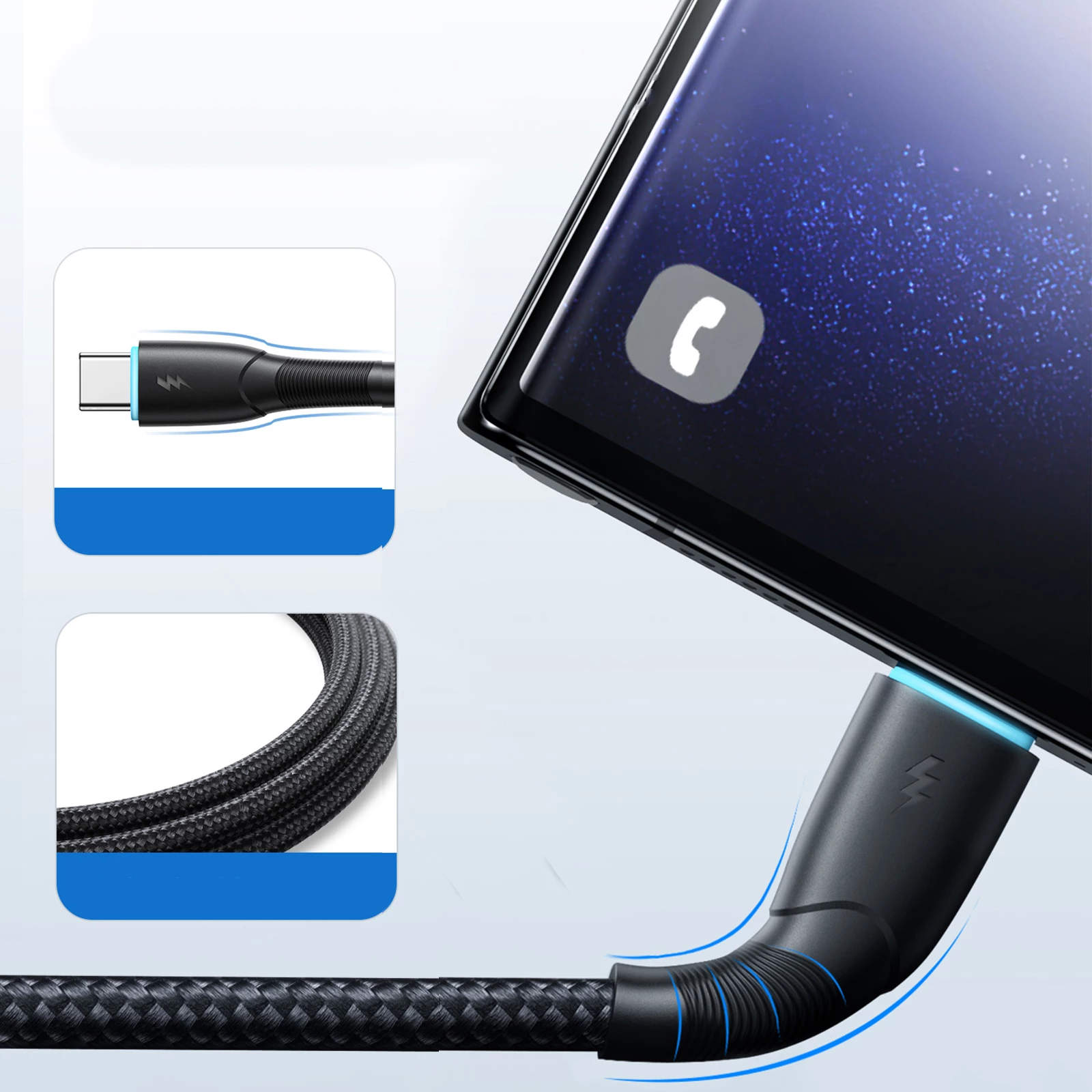 Kabllo Joyroom Starry Series SA32-AC3, USB-A në USB-C, 1m, 3A, e zezë