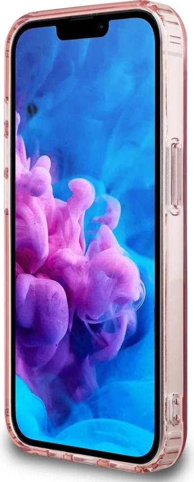 Mbështjellës Guess IML Glitter Circle MagSafe për iPhone 16e, rozë