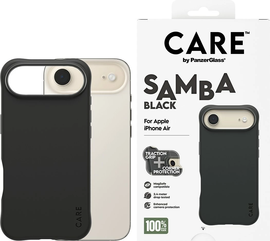 Mbështjellës PanzerGlass CARE Samba MagSafe për iPhone Air, i zi