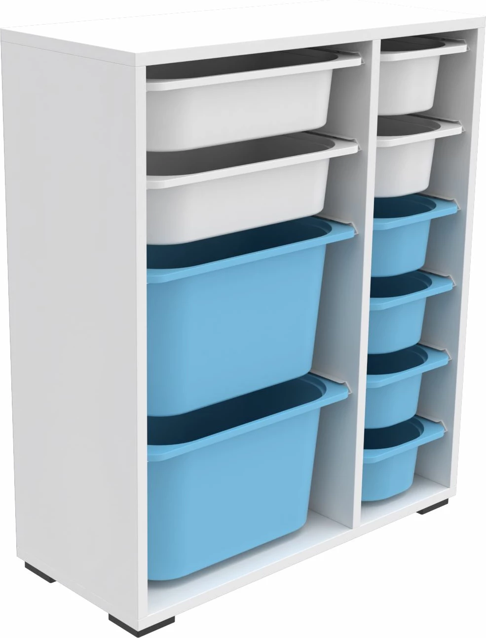 Dollap multifunksional Hanah Home, Zen 2D2K6U, i bardhë dhe kaltër