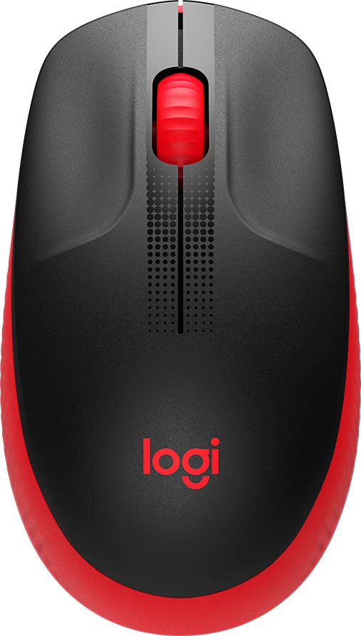 Maus wireless Logitech M190, optik, 3 butona, USB receiver, 2xAA, i kuq