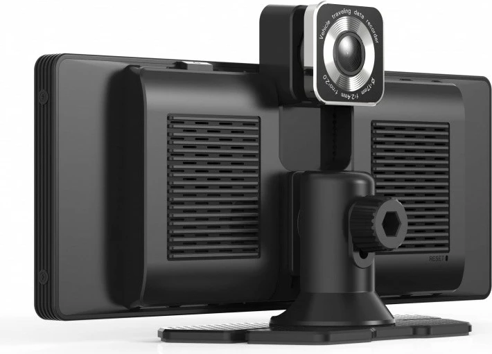 Ekran multimedial për veturë Maxcom MC01 me kamerë të përparme dhe të pasme, 9.3" HD IPS, i zi