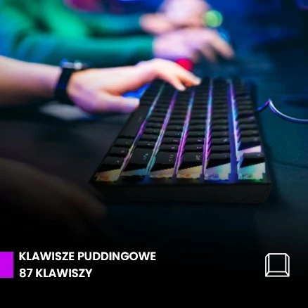 Tastierë mekanike gaming PREYON Blue Blitz Claw PBBC87B, TKL 80%, Gateron Blue, RGB, USB, e zezë, set me keycaps shtesë
