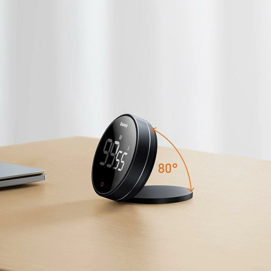 Timer digjital Baseus FMDS000013, ekran LED, magnet, 3 nivele zëri, i zi