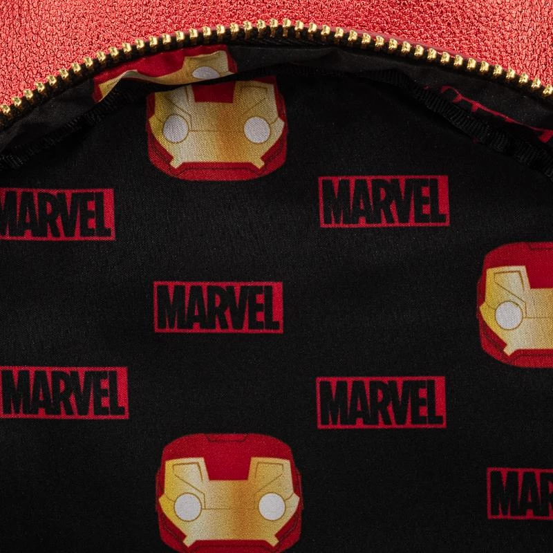 Shpinore mini Loungefly Marvel Iron Man Light-Up, lëkurë vegane, kuqe/ari