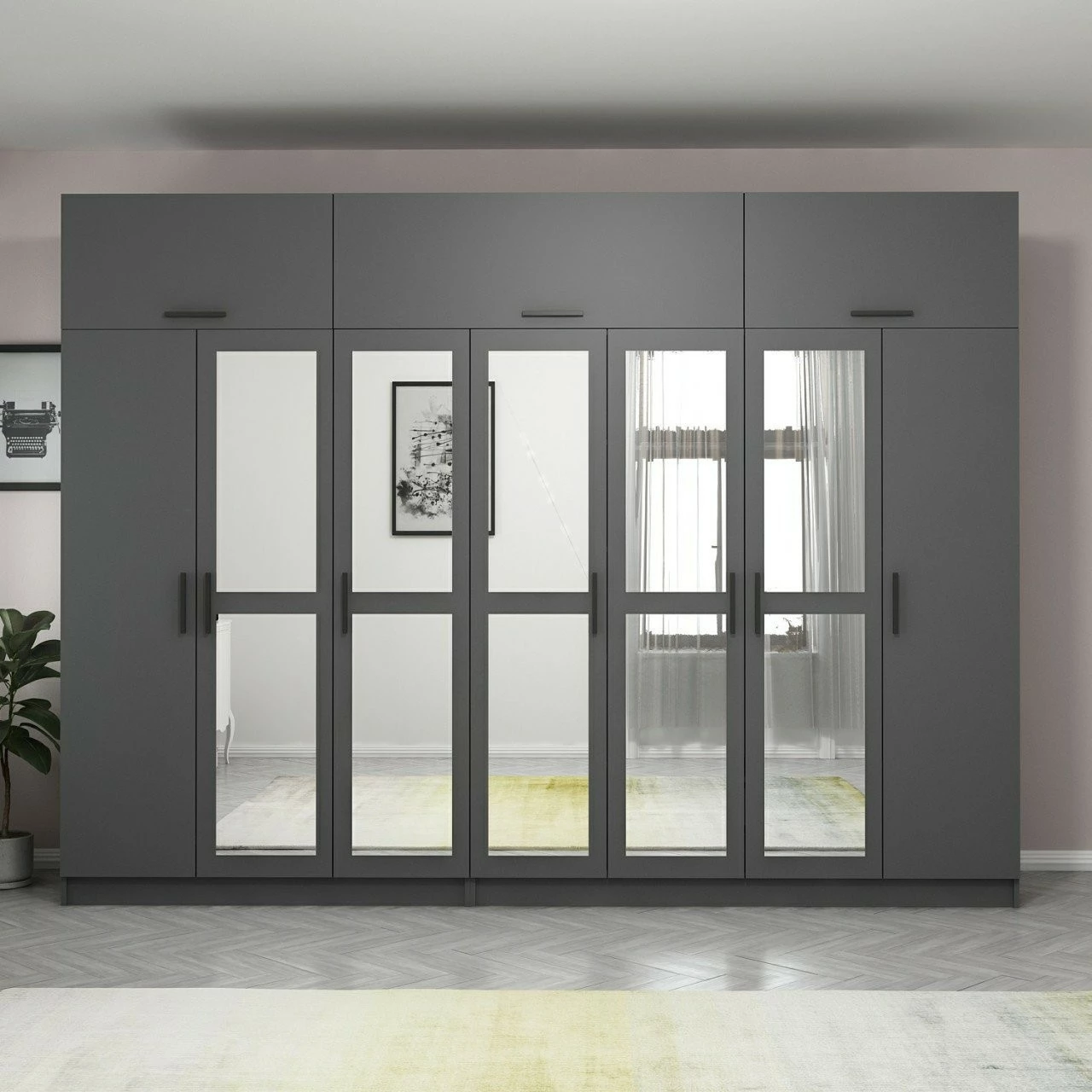 Dollap Skye Decor, ngjyrë antracit, 5284