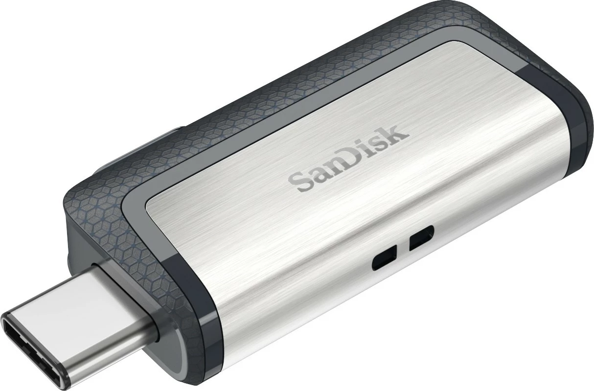USB SanDisk Ultra Dual Drive, 128 GB, USB Type-A / USB Type-C, 3.2 Gen 1, E zezë, Argjend