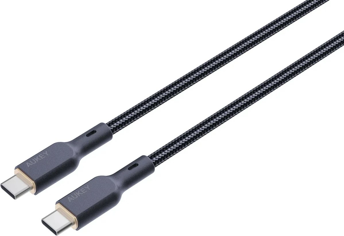Kabllo AUKEY CB-KCC102 USB-C në USB-C, 1.8m, 100W, Kevlar, E zezë