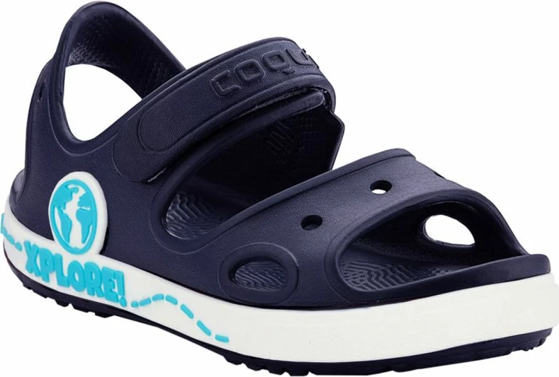 Sandale për fëmijë Coqui, blu deti dhe të bardha