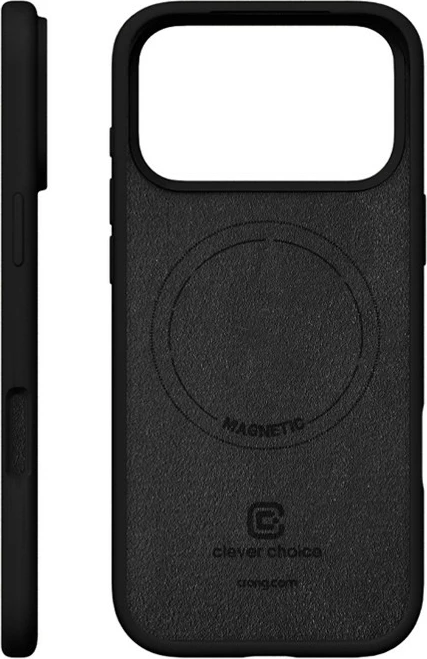 Mbështjellës magnetik CRONG Color Cover për iPhone 17 Pro, MagSafe, silikon i lëngshëm, i zi