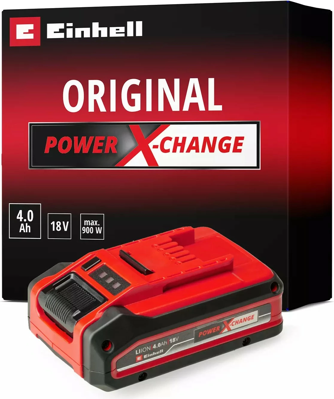 Bateri Einhell Power-X-Change Plus 4Ah 18V zi/kuqe