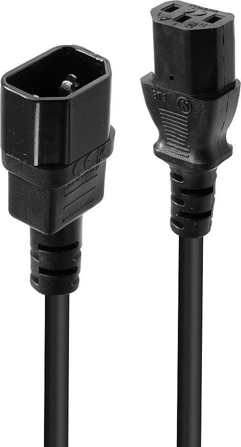 Kabllo rryme LINDY IEC C14 në IEC C13, 0.5m, e zezë