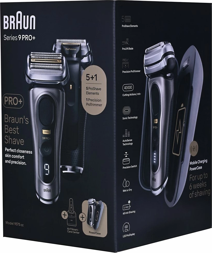 Makinë rroje Braun Series 9 Pro+ 9577cc, Argjendtë