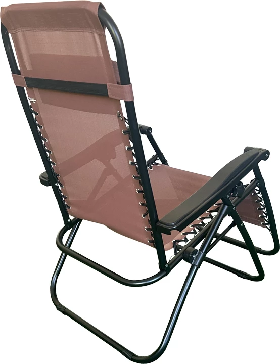 Karrige e palosshme Mirka, textilene-metal, ngjyrë kafe-e zezë, 65x165x110 cm