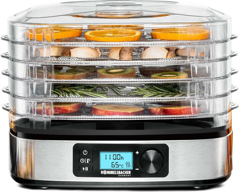 Dehidrator Rommelsbacher DA 350, 350 W, LCD, çelik inox