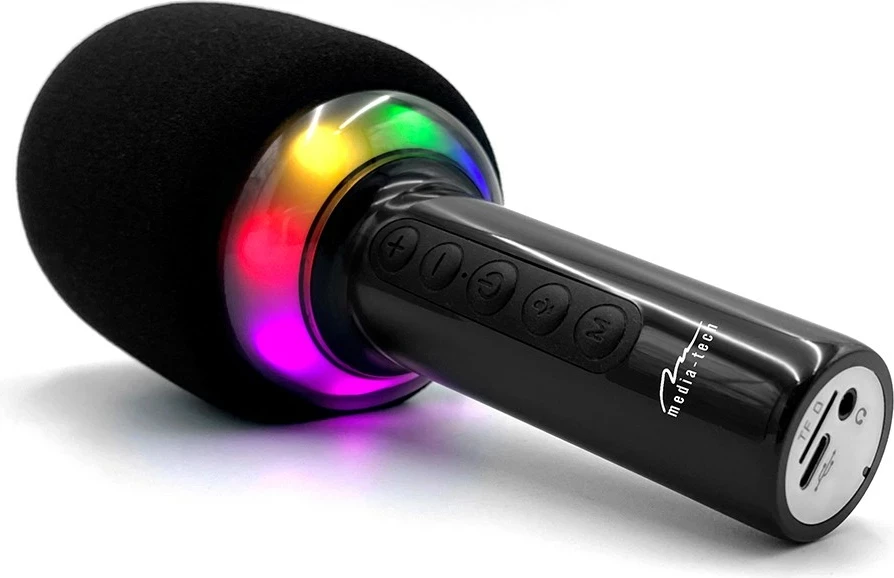 Mikrofon karaoke Media Tech MT399 me Bluetooth, i zi