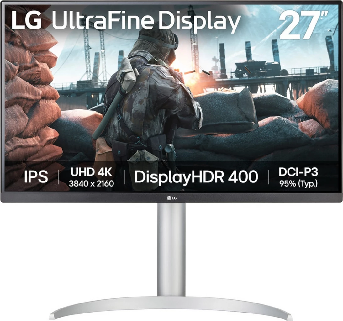 Monitor, LG, 27UP650K-W.AEU, 27", UHD 4K, IPS, DisplayHDR 400, Silver/Black