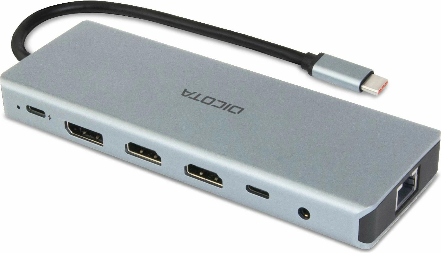 Docking station DICOTA D32065, USB 3.2 Gen 1, HDMI, DisplayPort, Silver