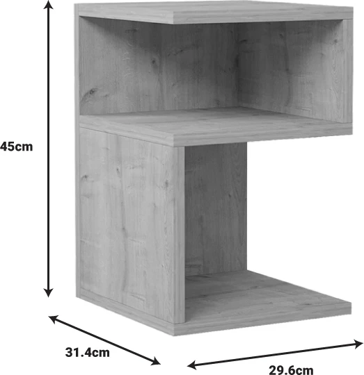 Tavolinë anësore Caroly melamine, hije qymyr, 29.6x31.4x45cm