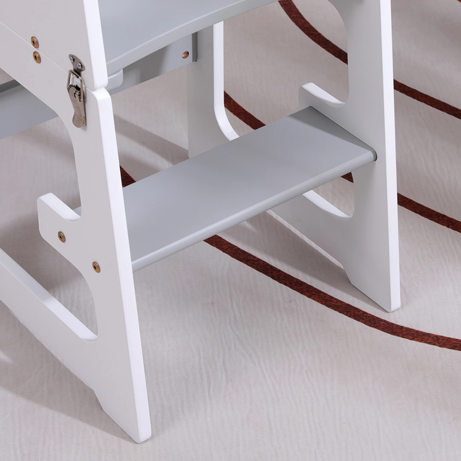 Kullë mësimi për fëmijë me tabelë, dru pishe, e bardhë/gri, RICKI FH18345.03, 37x40x84cm