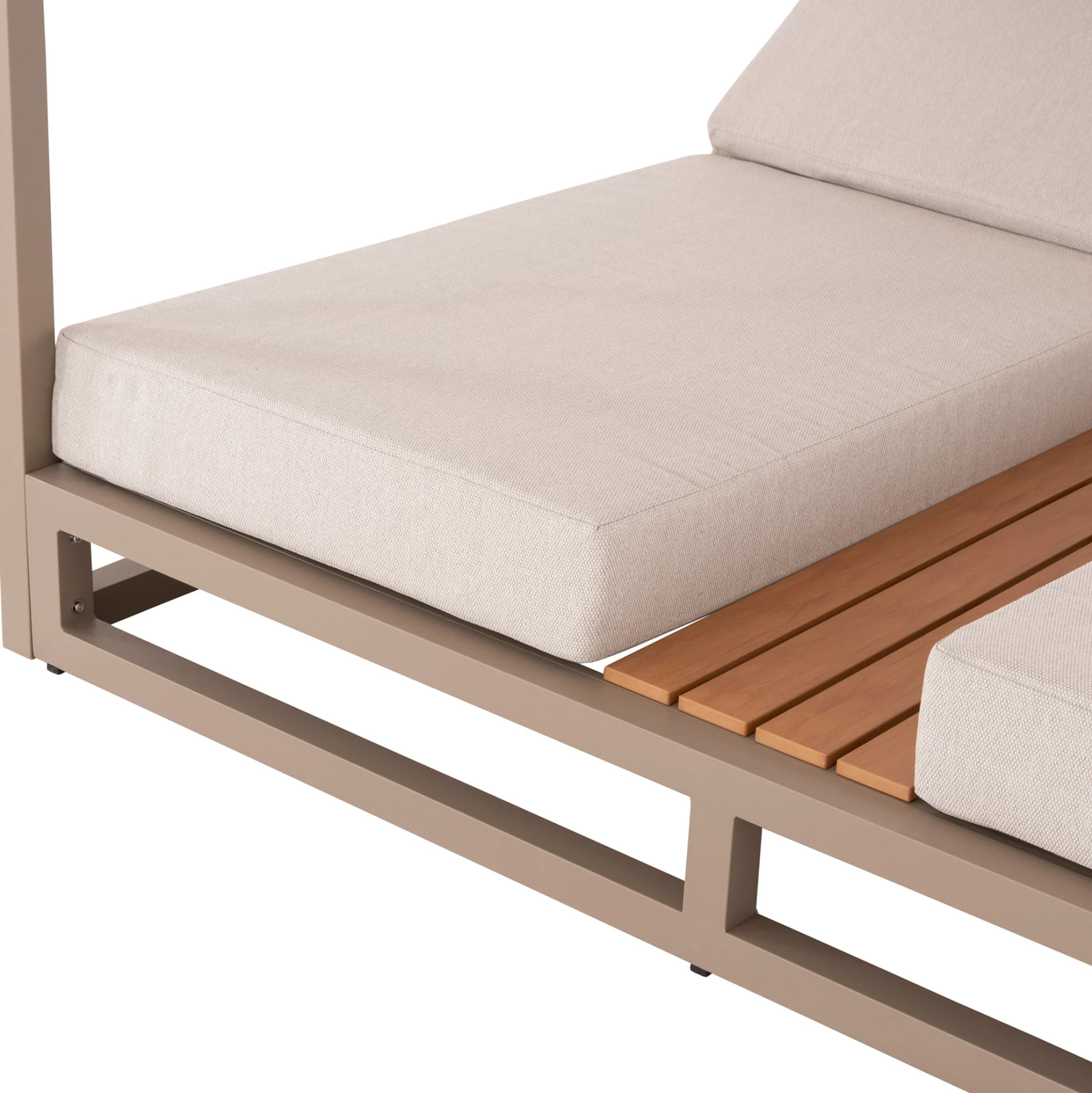 Shezlong dopio me hije, alumin, ngjyrë kapuçino, GALLANT FH6097.04, 2x2x2m