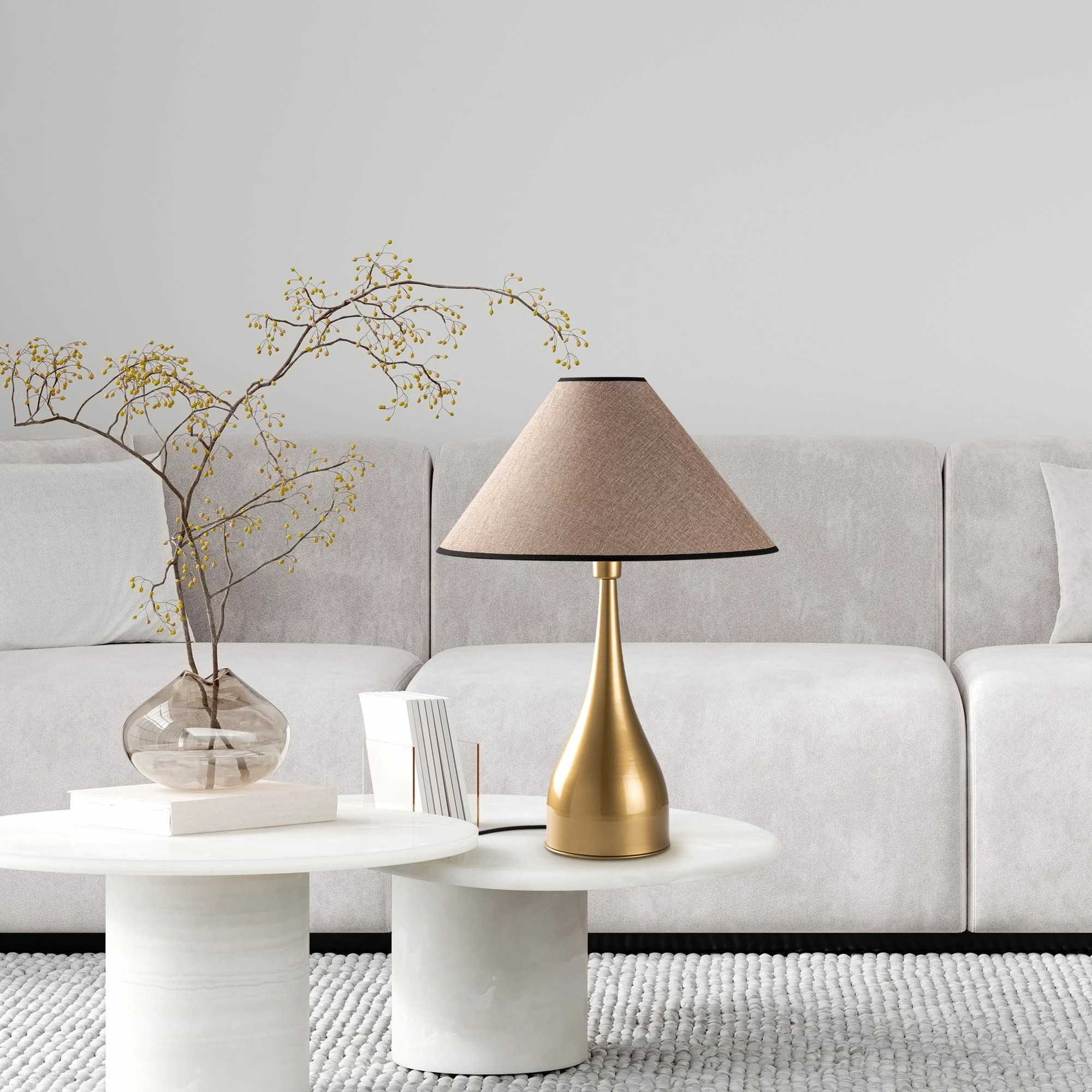 Llambë tavoline Opviq, Luna - 15273, ngjyrë ari dhe kafe e çelët