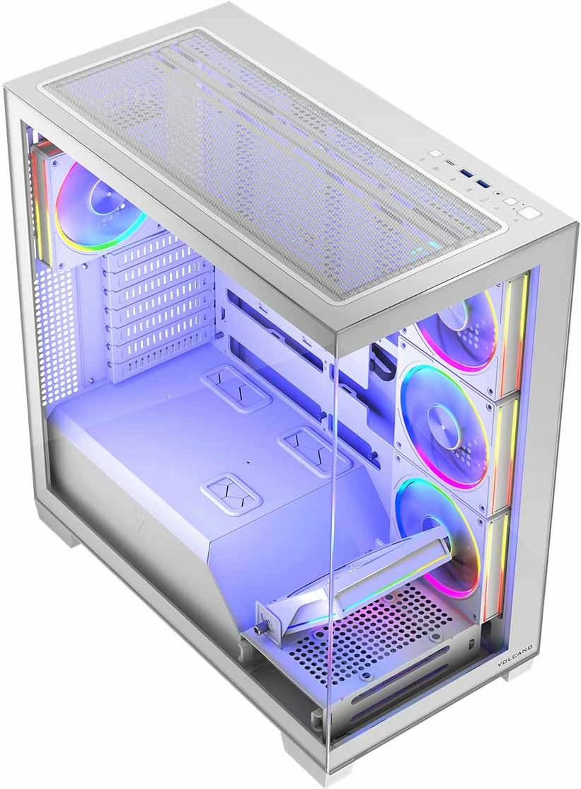 Kasë MODECOM Volcano Stellar 8F ARGB 20, Midi Tower, e bardhë