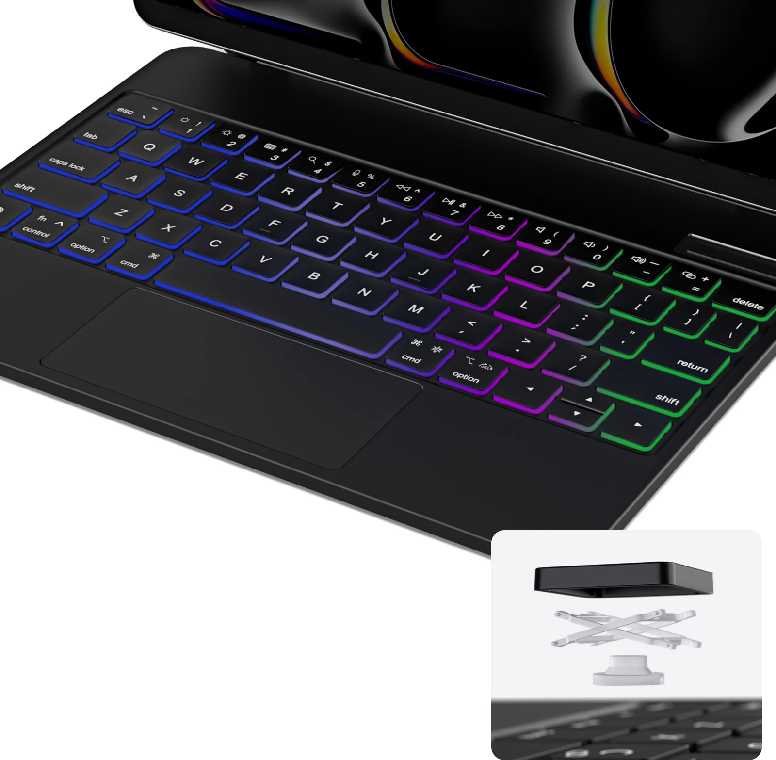 Mbështjellës me tastierë Bluetooth Dux Ducis MK Series për iPad Pro 11" (2024), i zi