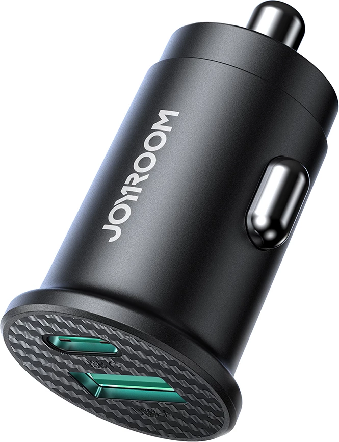 Karikues veture Joyroom JR-CCN16 15W, 2 porta USB-A & USB-C, 12-24V, pa kabllo, zi