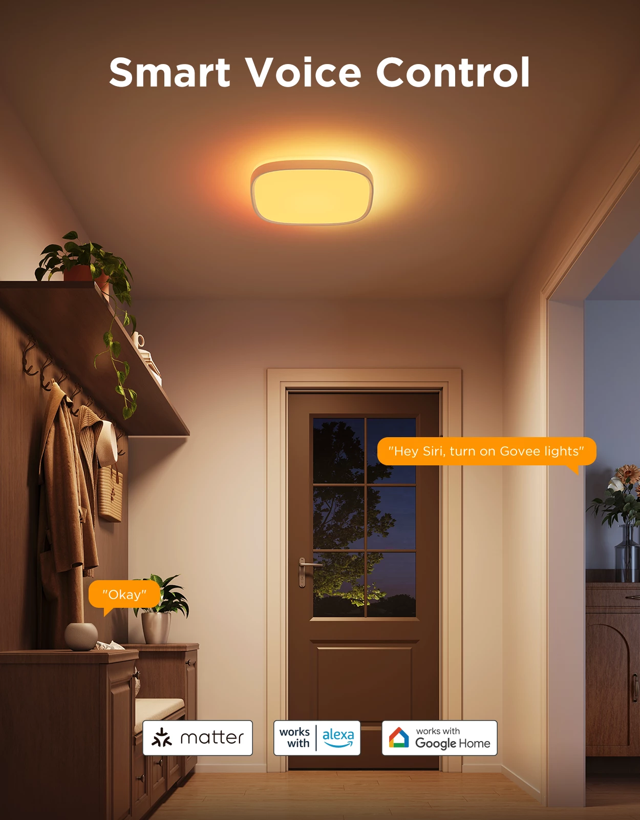 Dritë tavanore smart Govee Square Ceiling Light RGBWW + RGBIC 30 cm, e bardhë