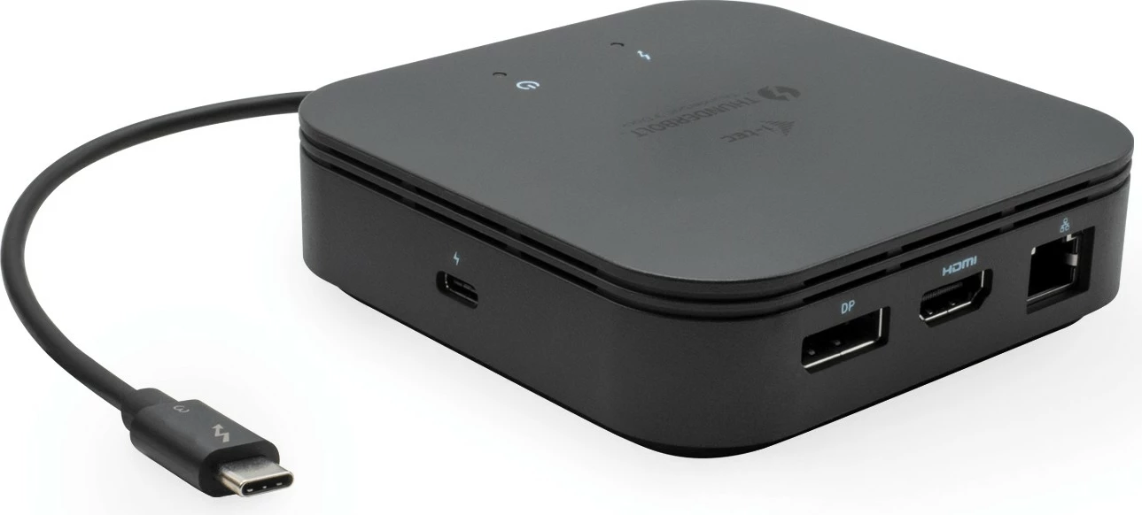 Docking station I-Tec Thunderbolt 3 Travel Dock, Dual 4K Display, 1x DP, 1x HDMI, 1x GLAN, 1x USB 3.1 Gen2, 1x USB 2.0, 1x Audio, e zezë