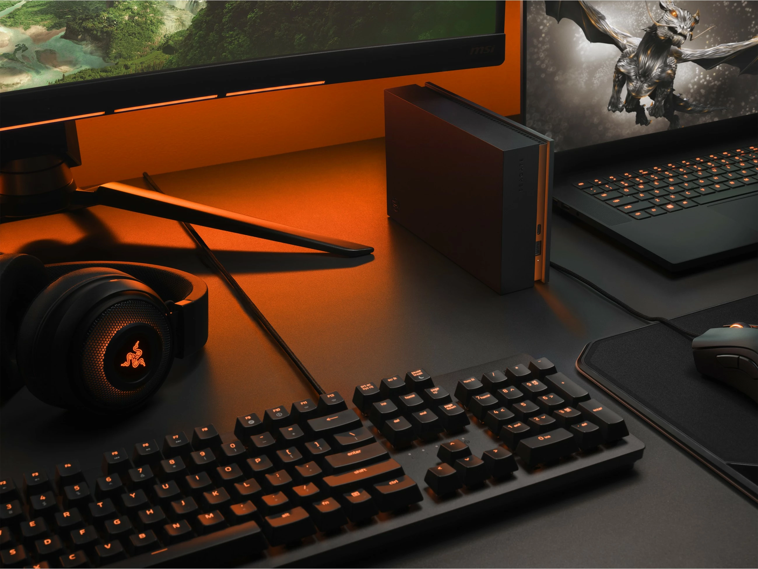Hard disk i jashtëm Seagate FireCuda Gaming Hub 8TB, USB-C dhe USB-A, i zi