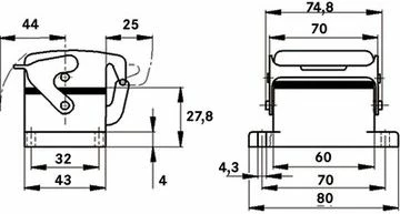 Kasë konektori industrial LAPP EPIC H-B 6 AD-LB IP65 me kapak metalik (10004000)