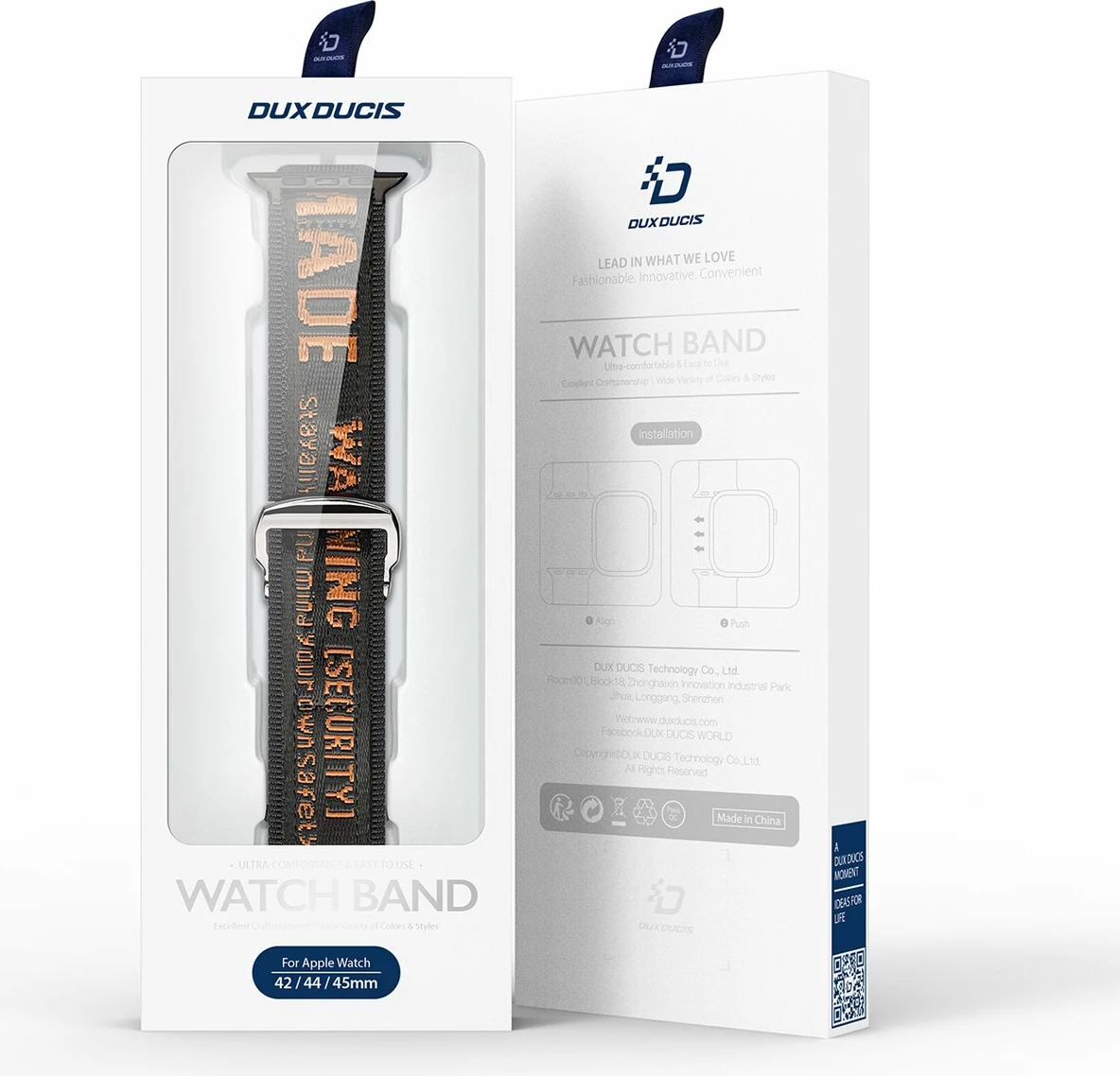 Rrip najloni për Apple Watch Dux Ducis Outdoor, 42/44/45/49mm, zi-portokalli