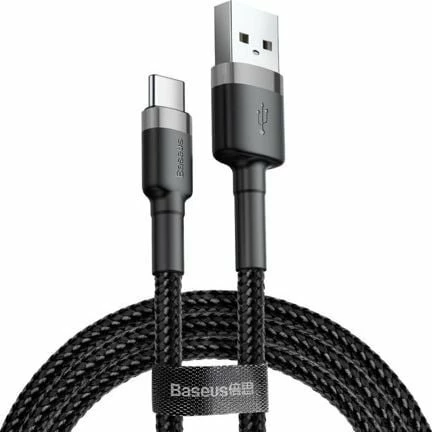 Kabllo USB Baseus Cafule CATKLF-AG1 USB-A në USB-C 0.5 m, e zezë/gri