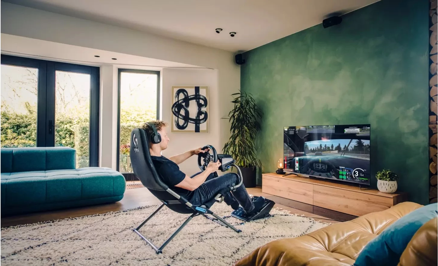 Karrige/kokpit simulimi garash Playseat Challenge X Logitech G Edition, e palosshme, e zezë