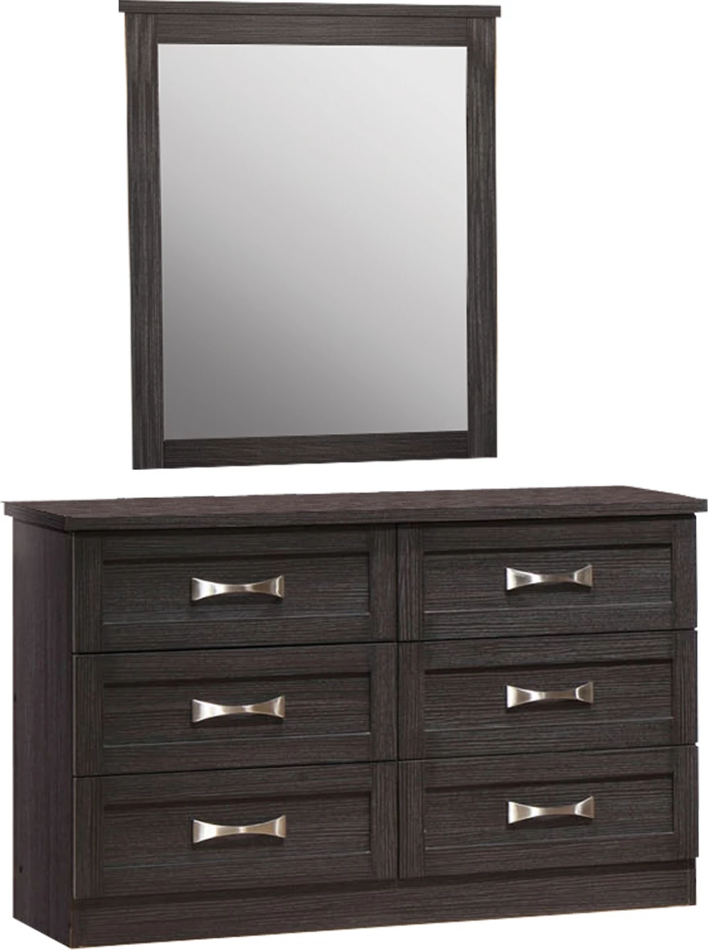 Toalet për dhomë gjumi me 6 sirtarë Zebrano 120x40x76 cm. & Pasqyrë 72x90 FH10171.01