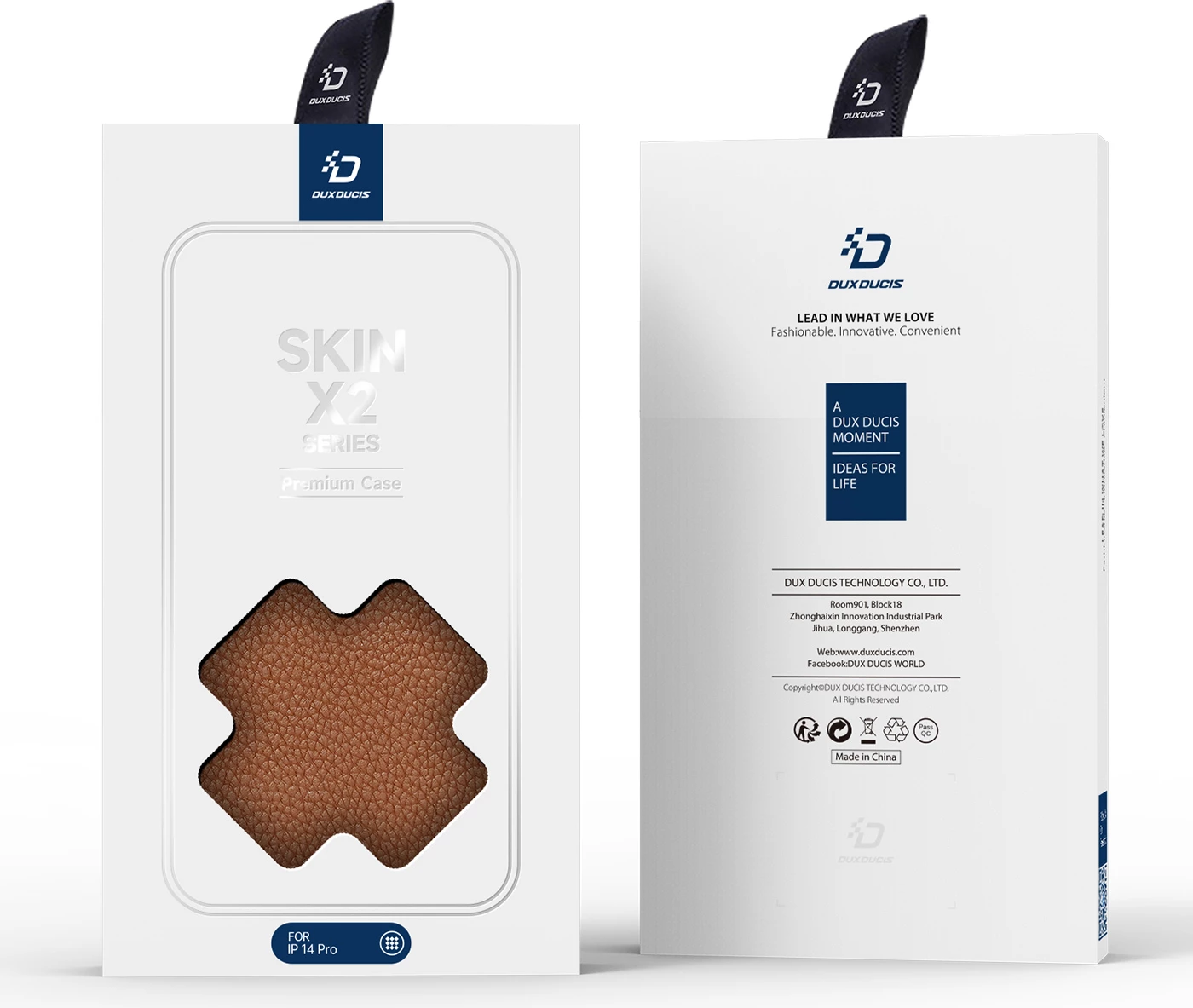 Mbështjellës Dux Ducis Skin X2 për iPhone 14 Pro, me kapak magnetik, kafe