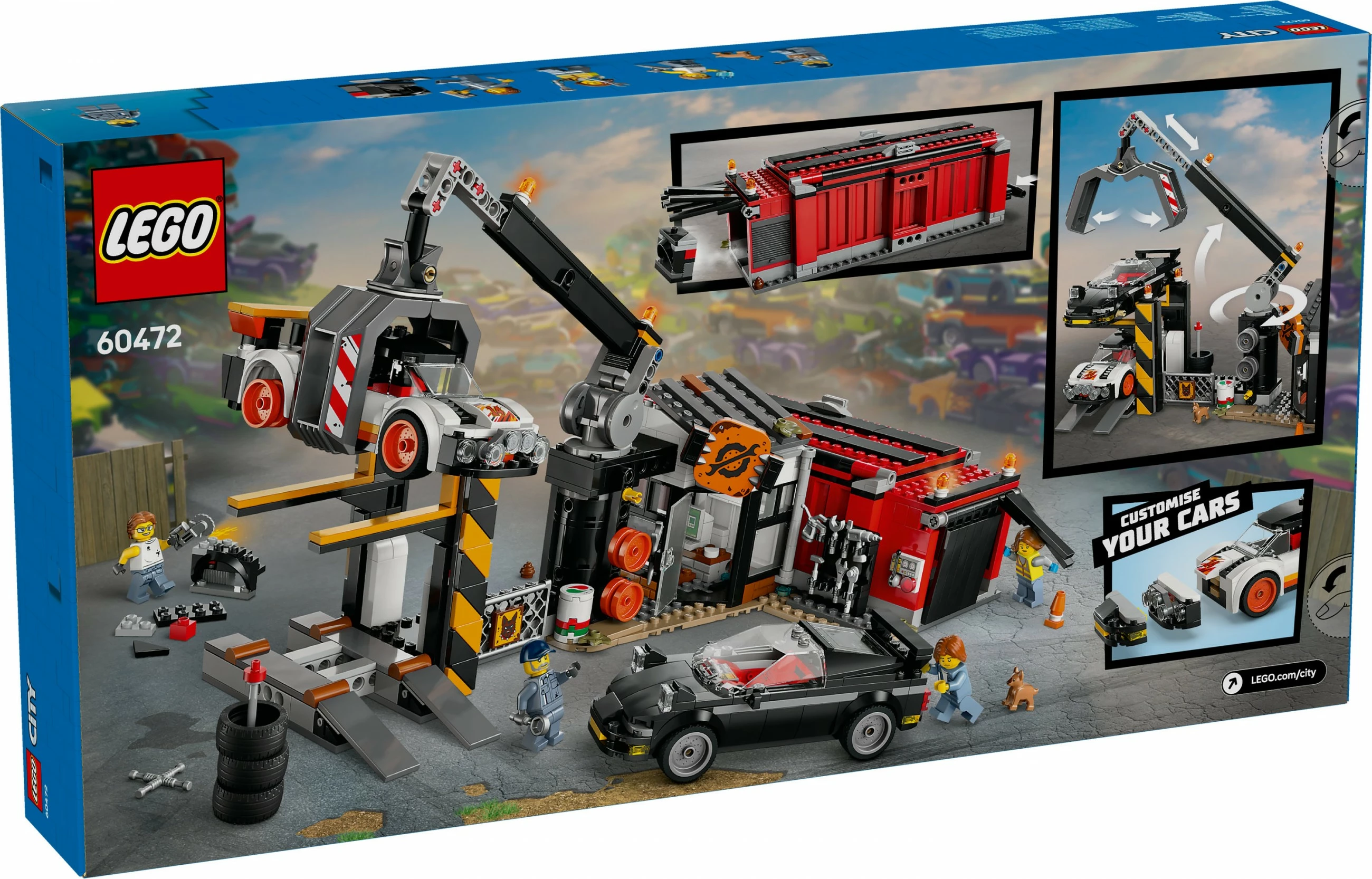 Set ndërtimi LEGO City 60472, Schrottplatz me makina, 871 pjesë, shumëngjyrësh