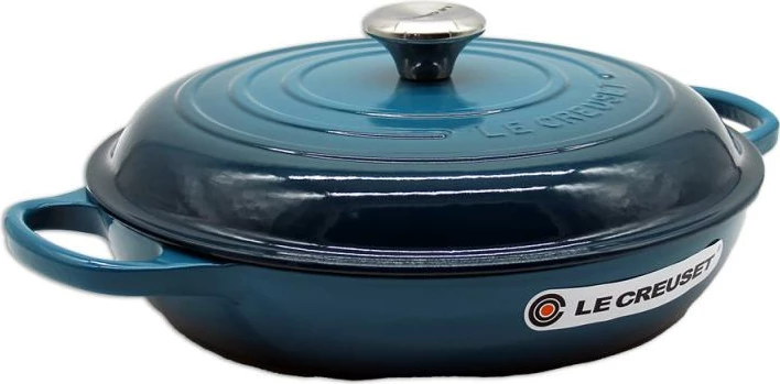 kaserolë e cekët, Le Creuset Signature Shallow Casserole round 30cm 21180306422430, gize, me kapak, Deep Teal