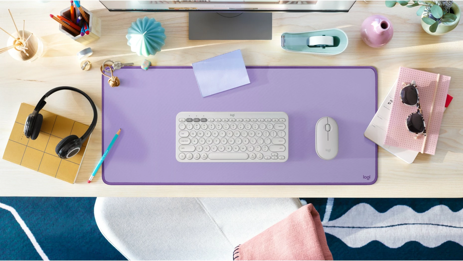 Mauspad Logitech Desk Mat Studio Series, dark rose