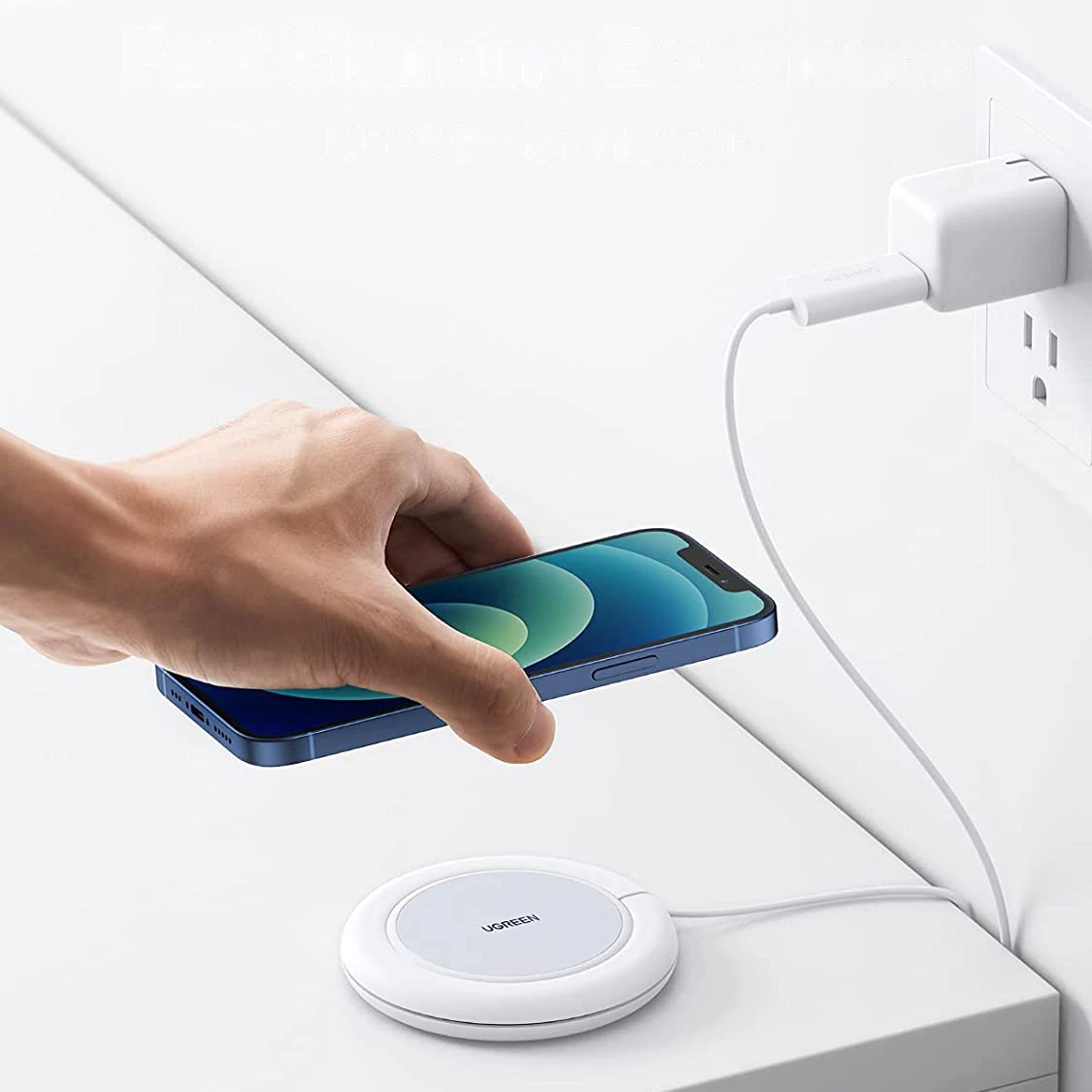Karikues wireless Ugreen CD245 40123 me MagSafe/Qi, 15W, USB-C, Bardhë