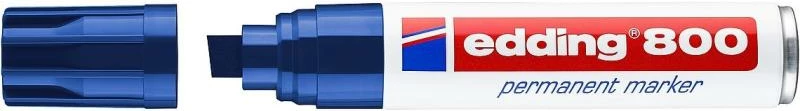 Marker permanent, Edding 800, majë e pjerrët e gjerë, trup alumini, blu